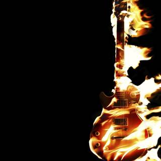 Flaming guitar wallpaper