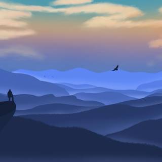 Mountain drawing wallpaper