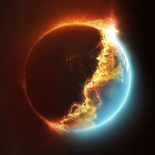 Earth on fire wallpaper