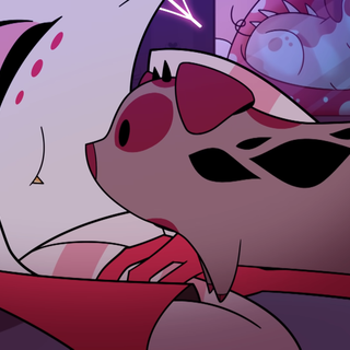 Hazbin Hotel Angel Dust and Fat Nuggets wallpaper