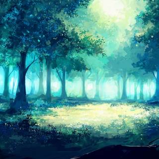 Anime cool forest wallpaper