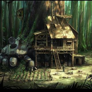 Anime cool forest wallpaper