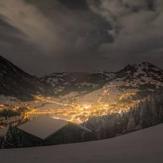 Winter night lights wallpaper