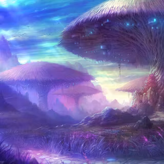 Purple mushroom wallpaper