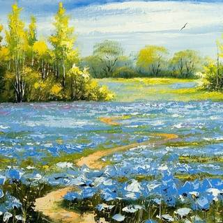 Blue painting wallpaper