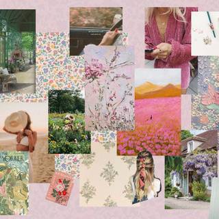 Mood board spring wallpaper