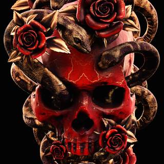 Snake skull wallpaper