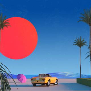 Palm tree retro desktop wallpaper