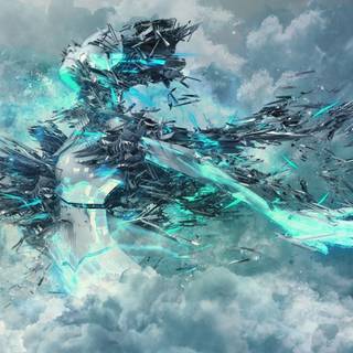 Blue women art wallpaper