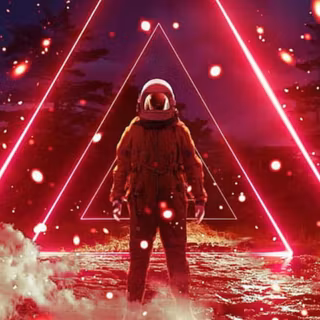 Neon spaceman wallpaper