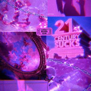 Purple glitch aesthetic wallpaper