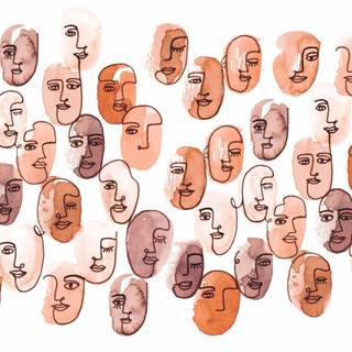 Line art aesthetic laptop wallpaper