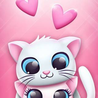 Cartoon kitten wallpaper