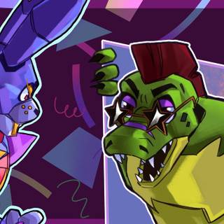 Monty Gator vs Glamrock Bonnie wallpaper