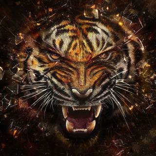 Scary tiger wallpaper