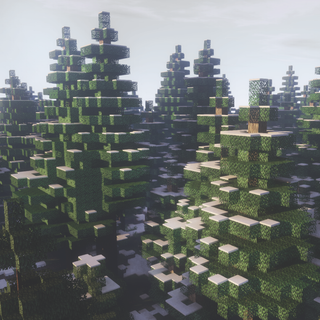 Minecraft winter forest wallpaper