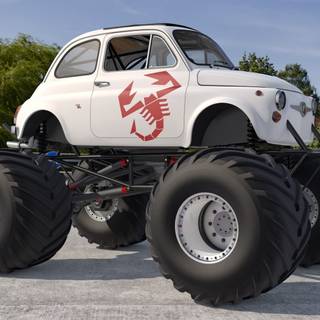 Cars with big wheels wallpaper