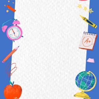 Cute school supplies wallpaper