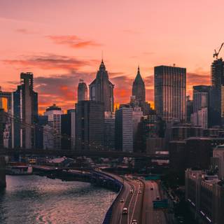 City sunset wallpaper