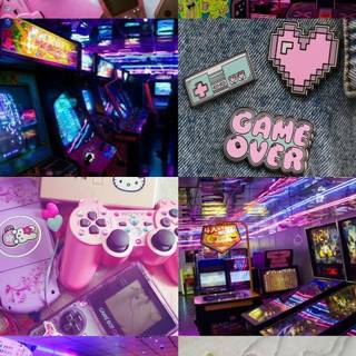 Gamer girl retro wallpaper