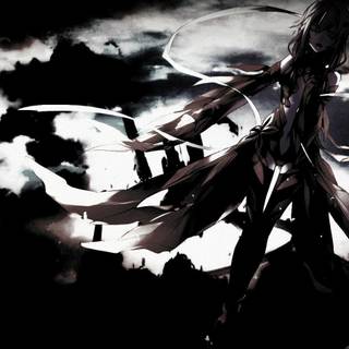 Black and white dark anime wallpaper