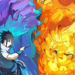 Naruto and Sasuke fight wallpaper
