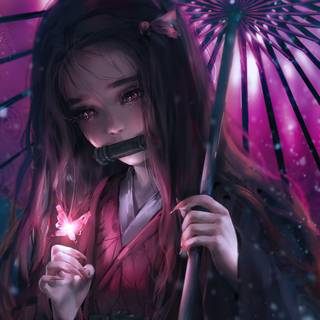 Nezuko manga computer wallpaper