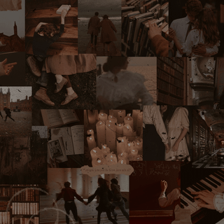 Desktop romantic academia wallpaper