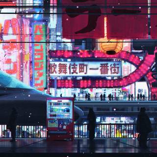 Anime Cyberpunk street wallpaper
