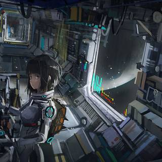 Anime space PC wallpaper