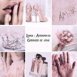 Libra gold and pink wallpaper