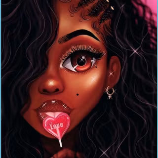 Black cartoons girl wallpaper