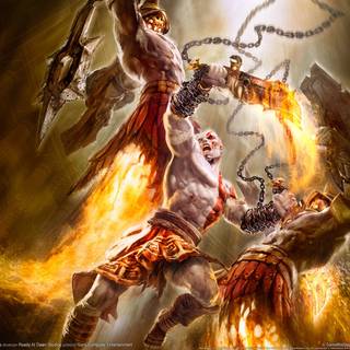 Kratos vs Zeus wallpaper