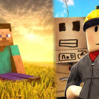 Roblox vs Minecraft wallpaper