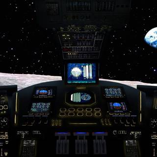 Spaceship cockpit wallpaper