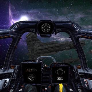 Spaceship cockpit wallpaper