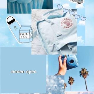 Blue collage phone wallpaper