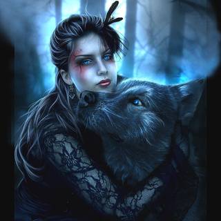 Fantasy wolves wallpaper