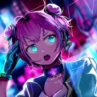 4k Cyberpunk anime girl wallpaper