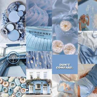 Blue summer collage wallpaper