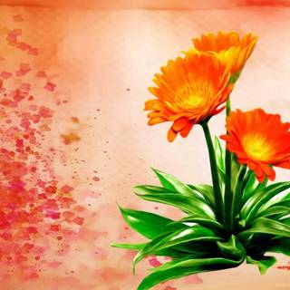 Orange spring wallpaper