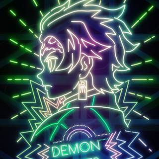 Demon Slayer neon wallpaper