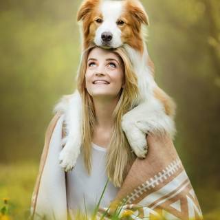 Girl and dog wallpaper