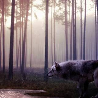 Wolf forest wallpaper