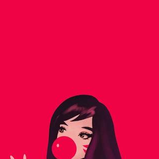 Aesthetic red anime girl wallpaper