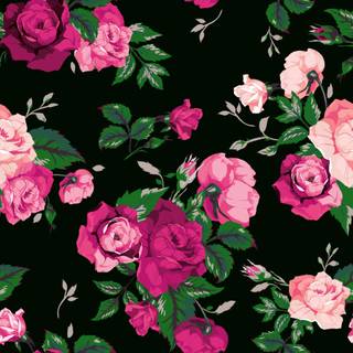 Rose pattern wallpaper