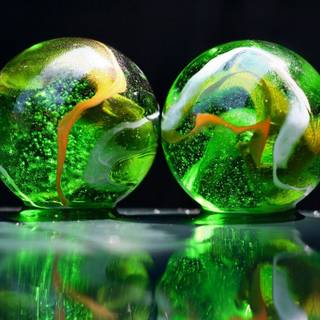 Green bubbles wallpaper