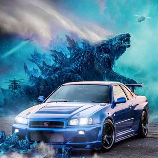 Godzilla car wallpaper