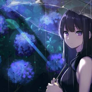 Anime blue purple wallpaper