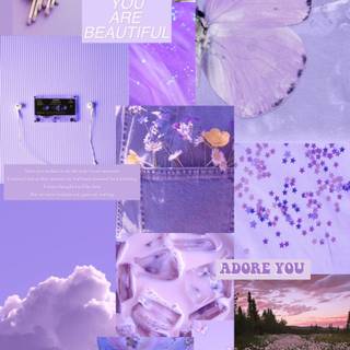 Purple collage aesthetic wallpaper